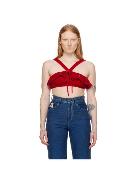 BODE Red Ruffle Bra