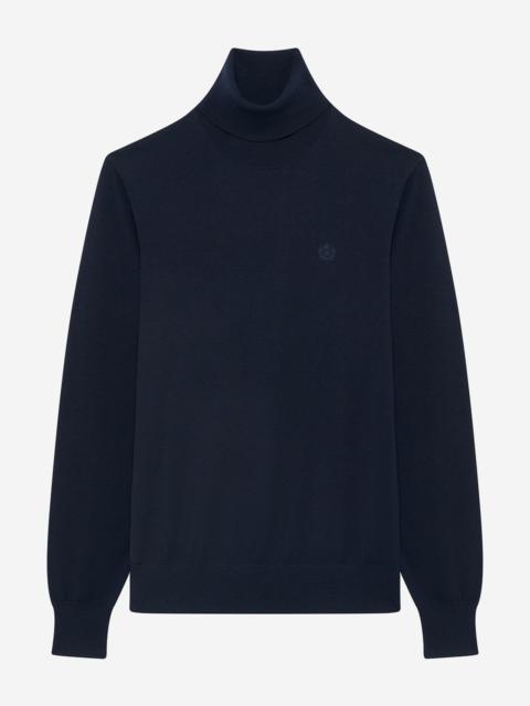 The Kooples NAVY MERINO WOOL TURTLENECK SWEATER