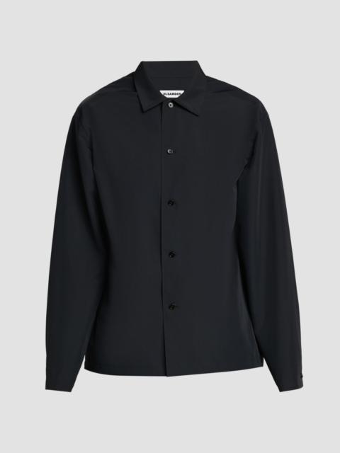 Jil Sander Men's Water-Repellent Tech Button-Front Shirt - Black
