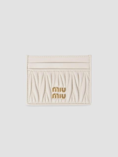 Miu Miu Women's Matelassé Nappa Leather Card Holder - Off White