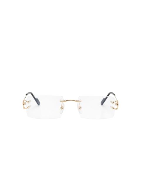 Cartier rimless rectangle-frame glasses