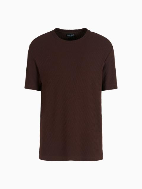 Viscose and cashmere jacquard jersey crew-neck T-shirt