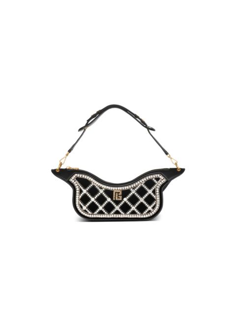 Balmain Blaze velvet clutch with pearl embroidery