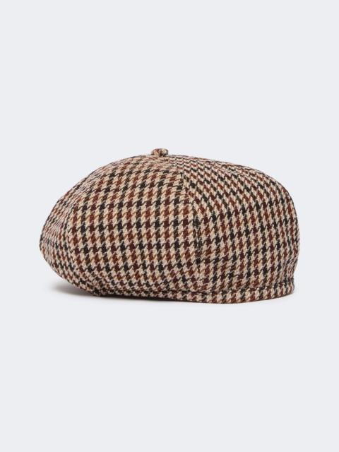 WEEKEND Max Mara Wool and cotton basketweave beret - RED PURPLE