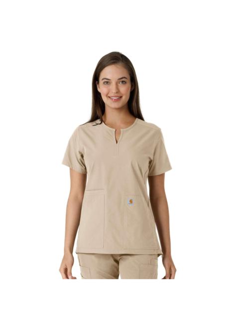 Carhartt Women's Force Essentials Notch Neck Tunic Knit Panel Scrub Top