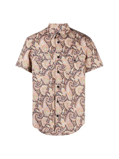 paisley-print short-sleeved shirt