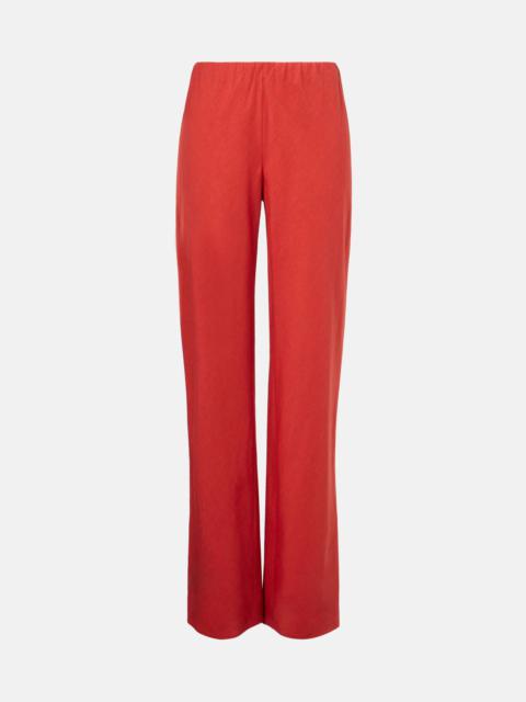 Vince Cotton and linen-blend wide-leg pants