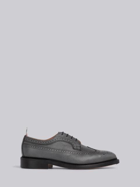 Dark Grey Pebble Grain Leather Sole Classic Longwing Brogue