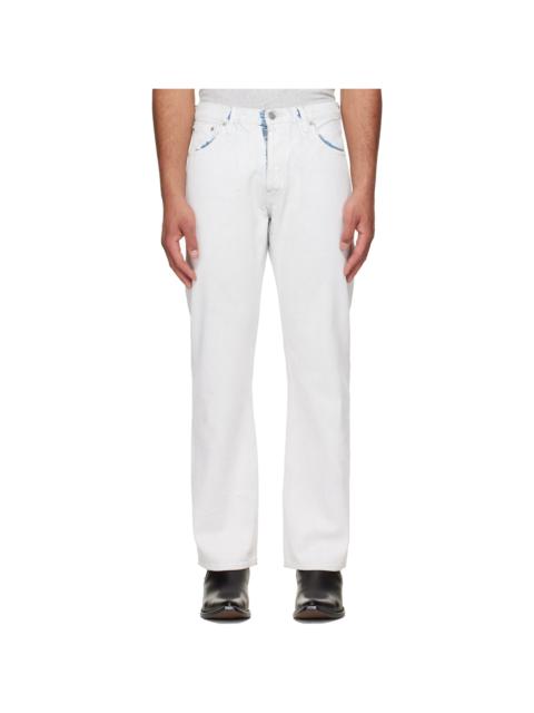 Maison Margiela White Coated Straight-Leg Jeans