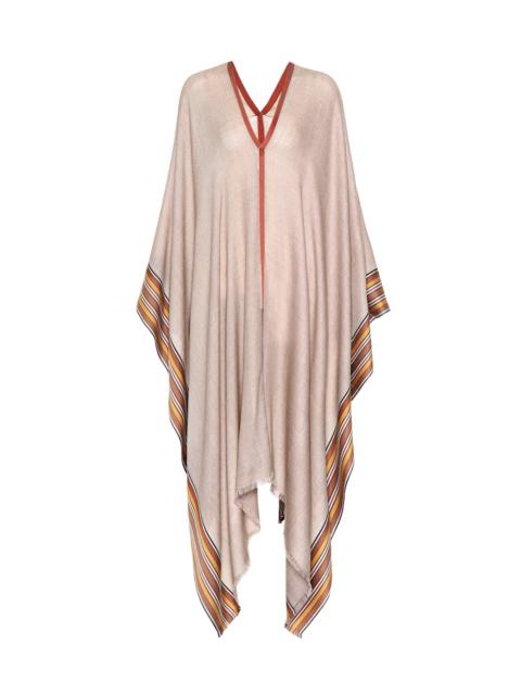 The Suitcase Stripe silk and cashmere poncho