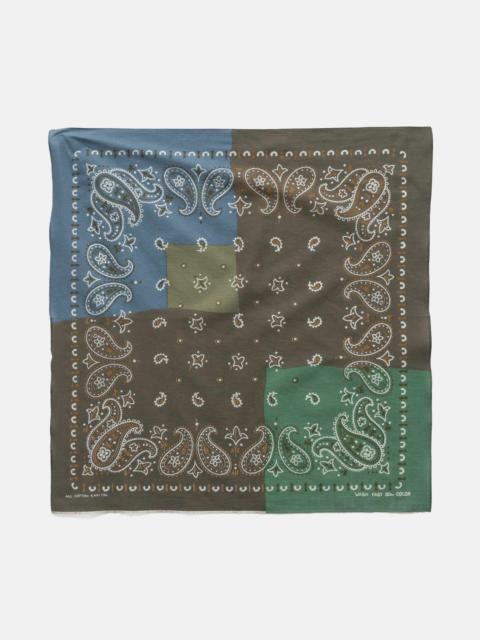 Kapital Fastcolor Selvedge Bandanna (PaisleyPatchwork) KHAKIxSAX