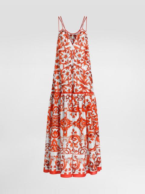 Dolce & Gabbana Majolica-print habotai long dress
