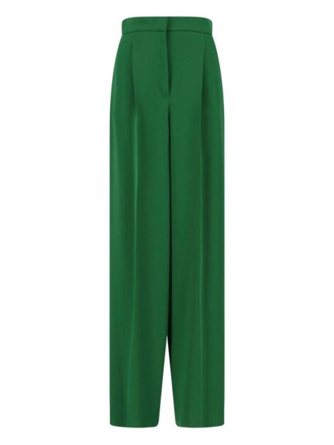 pleated straight trousers