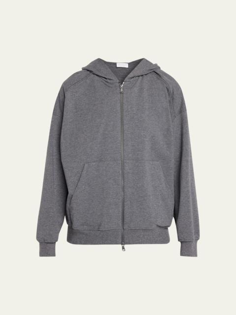 Brunello Cucinelli Light Cotton Fleece Zip Track Jacket