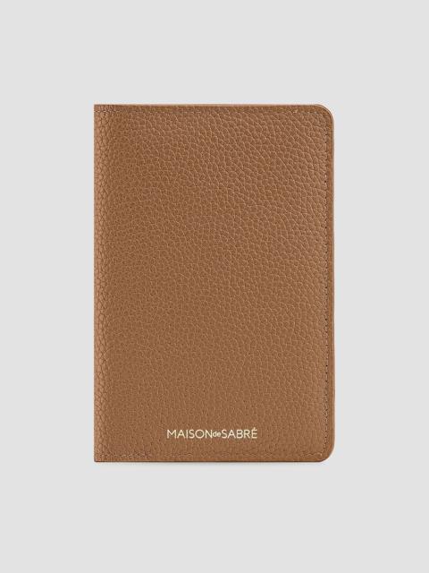 MAISON de SABRÉ Leather Passport Holder - Sandstone Lily