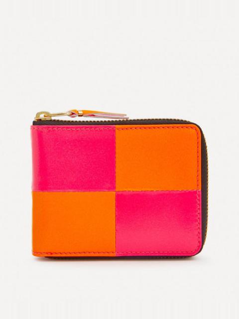 Leather Fluo Squares Wallet