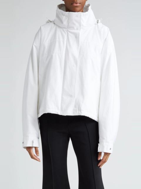 Jil Sander Hooded Oversize Cotton Crop Jacket