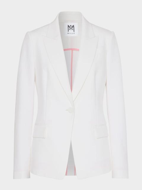 MILLY Avery Single-Button Cady Blazer