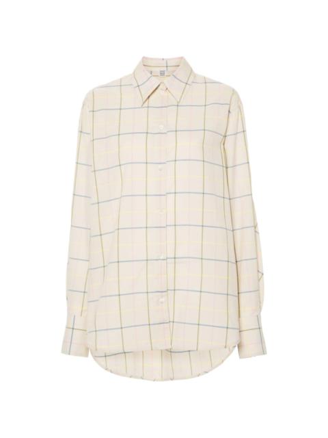 Totême windowpane-print poplin shirt