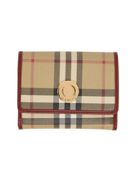 Burberry Beige Small Check Folding Wallet