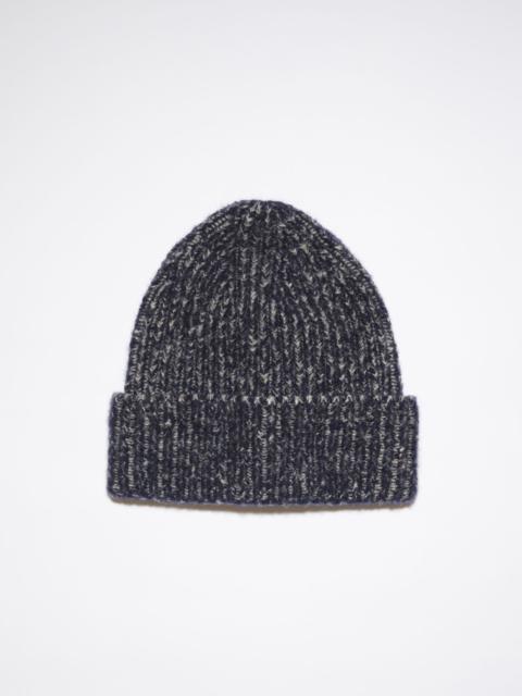 Ribbed beanie hat - Navy/Grey