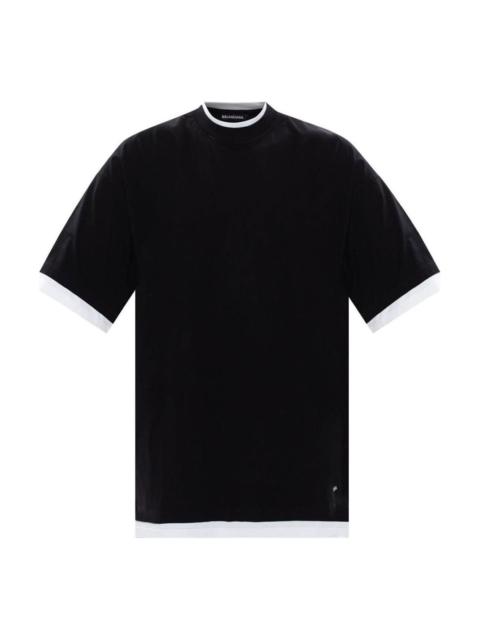 Balenciaga Layered T-shirt Oversized 'Black White' 644693TIVG61070