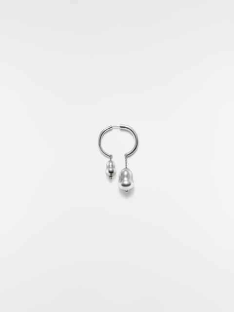 Lemaire GLASS BLOWN SINGLE HOOP IN RHODIUM SILVER