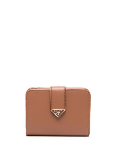 triangle-logo leather bi-fold wallet