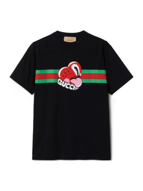 GUCCI Gucci Graphic Cotton T-shirt 'Black' 785345-XJGIJ-1868