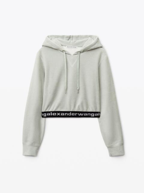 Alexander Wang LOGO ELASTIC HOODIE IN CORDUROY