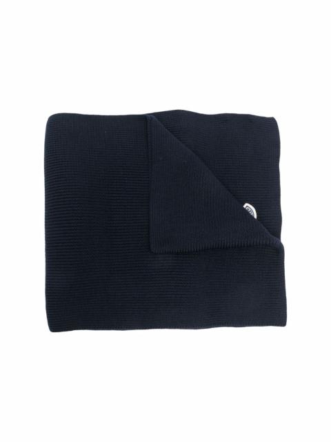 ribbed-knit virgin wool scarf