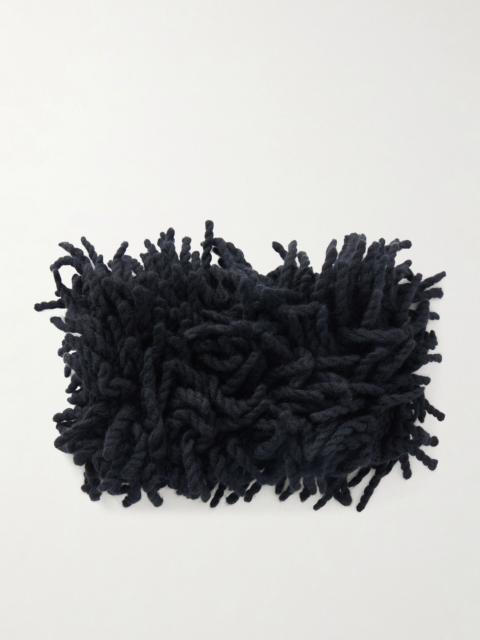 LISA YANG Elidi fringe-trimmed cashmere snood Black