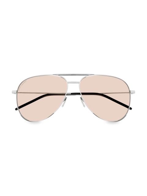 SAINT LAURENT Men's Classic 11 59MM Pilot Metal Sunglasses - Silver Yellow