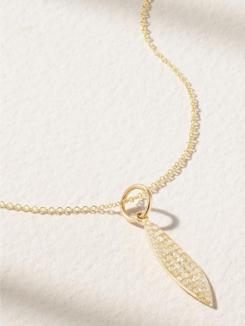 ILEANA MAKRI Leaf 18-karat gold diamond necklace Gold