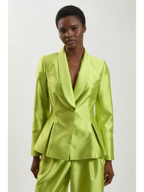 KAREN MILLEN Satin Twill Single Breasted Blazer