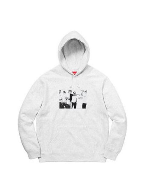 Supreme Supreme SS19 클래식 광고 후드 스웨터 유니섹스 라이트 그레이 SUP-SS19-838