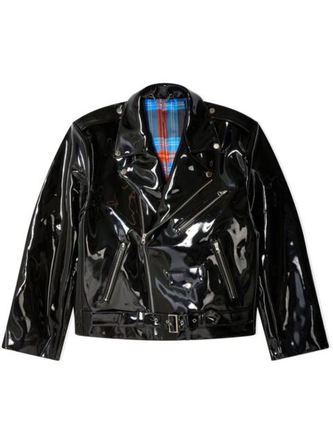CHARLES JEFFREY LOVERBOY patent-finish biker jacket