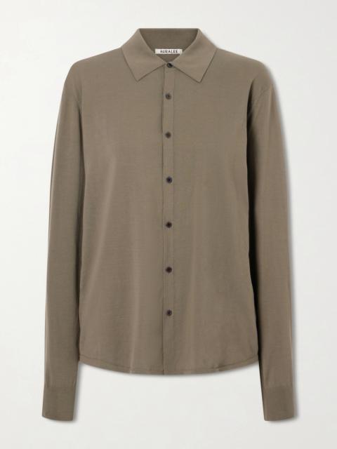 AURALEE Giza Fine Knit Cotton Shirt