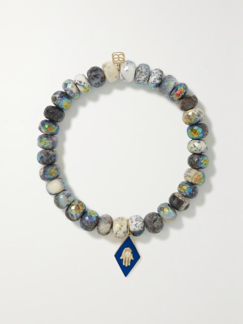 SYDNEY EVAN 14-karat Gold, Enamel, Opal And Diamond Bracelet