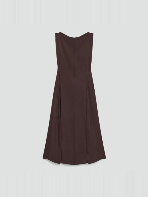 Theory Draped Midi Dress in Washed Twill
