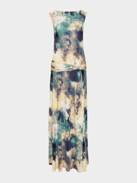 MISA Safira Abstract Jersey Maxi Dress