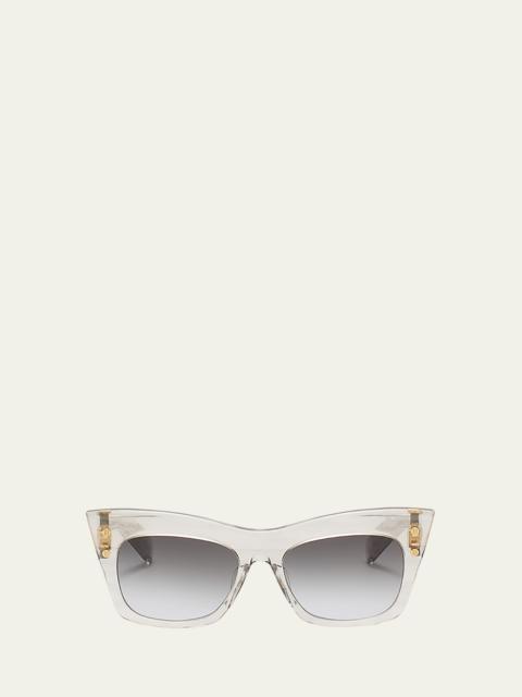 Balmain BII Titanium & Acetate Cat-Eye Sunglasses