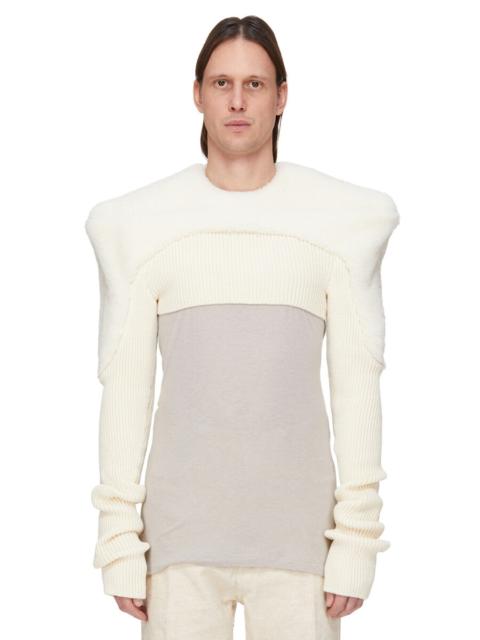 Rick Owens Off-White Concordians Tight Pullover Shearling Jacket