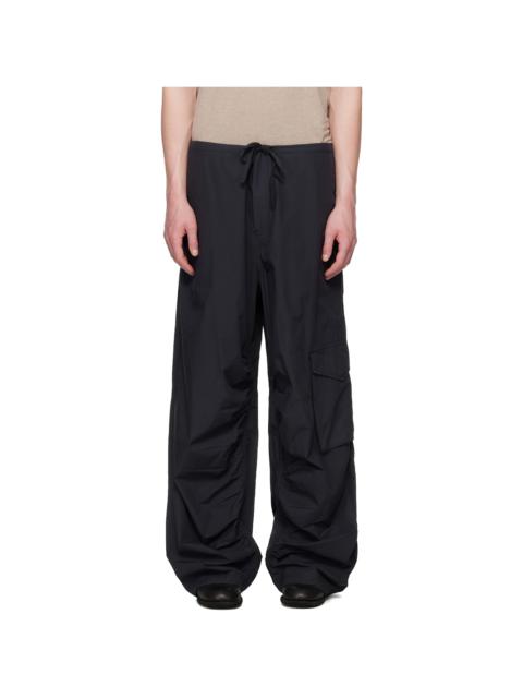 HOPE Black Loose Drawstring Collapse Cargo Pants