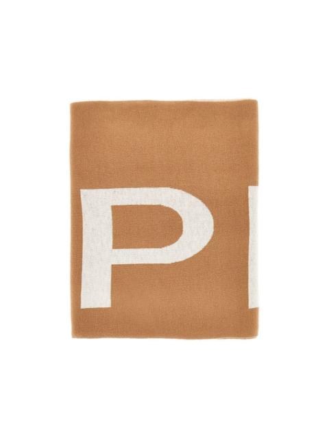 PINKO WOOL-BLEND SCARF WITH JACQUARD LOGO