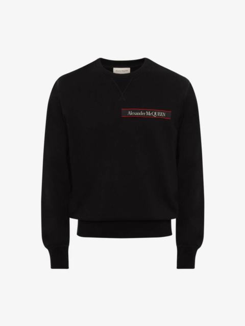 Alexander McQueen Selvedge Logo Tape Detail Sweatshirt in Black