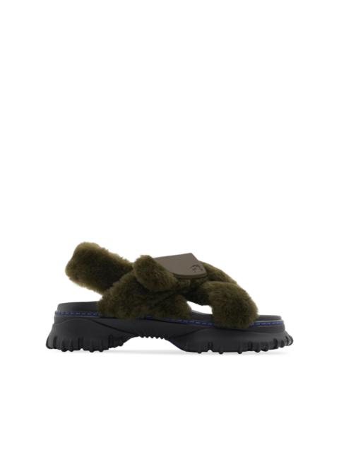 shearling pebble sandals