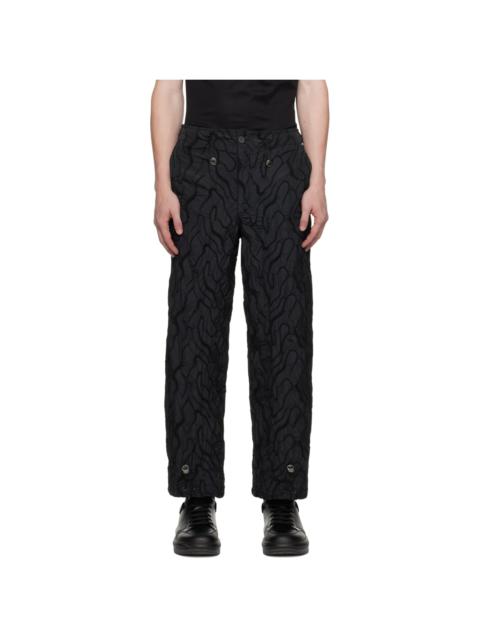 EMPORIO ARMANI Black Embroidered Trousers