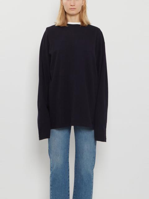extreme cashmere n°452 Rock Wool Cashmere Top — Navy