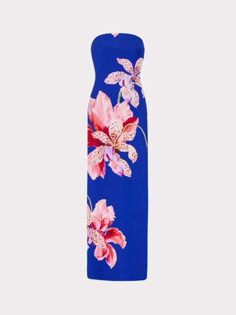 MILLY Vera Satin Floral Maxi Dress